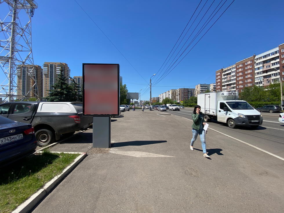 Фотография рекламного носителя, тип: Ситиформат 1.8x1.2, адрес: Взлетная ул., д.1, Красноярск, Красноярский край, Россия. Сторона Б №1029747