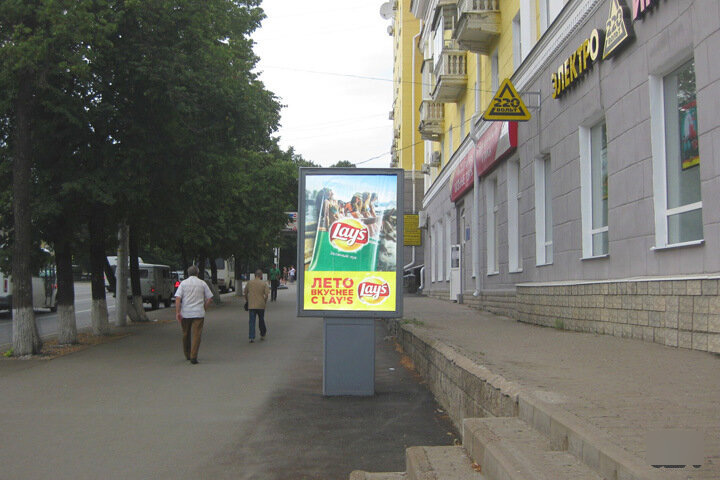 Фотография рекламного носителя, тип: Ситиформат 1.8x1.2, адрес: Первомайская ул., д.27, поз.2, Уфа, Республика Башкортостан, Россия. Сторона А №746402