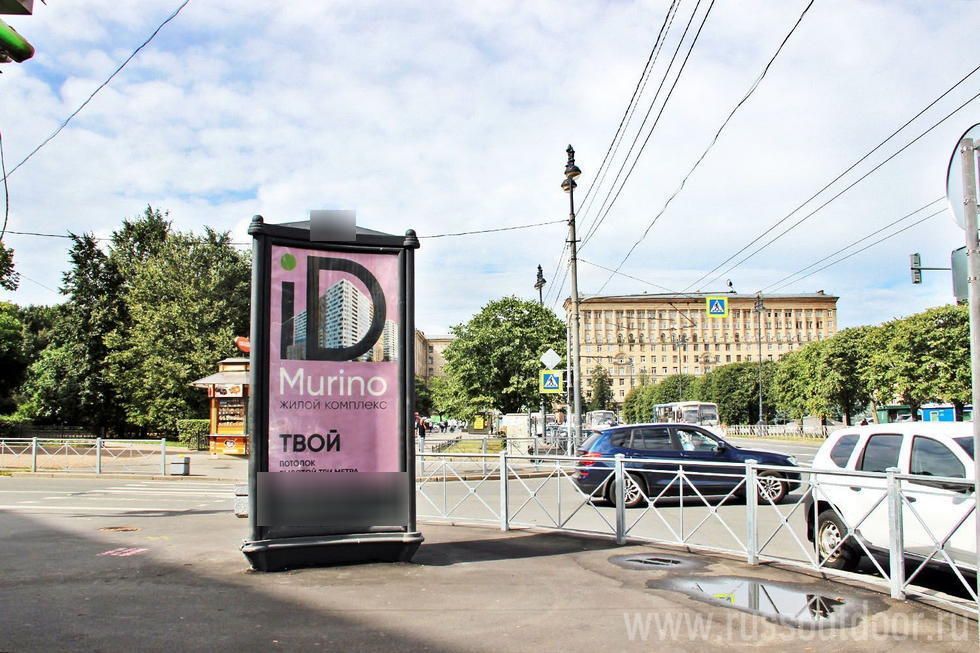 Фотография рекламного носителя, тип: Пиллар 3x1.4, адрес: Типанова ул., д.4 Х Демонстрационный пр-зд., Санкт-Петербург, Россия. Сторона Б №633021