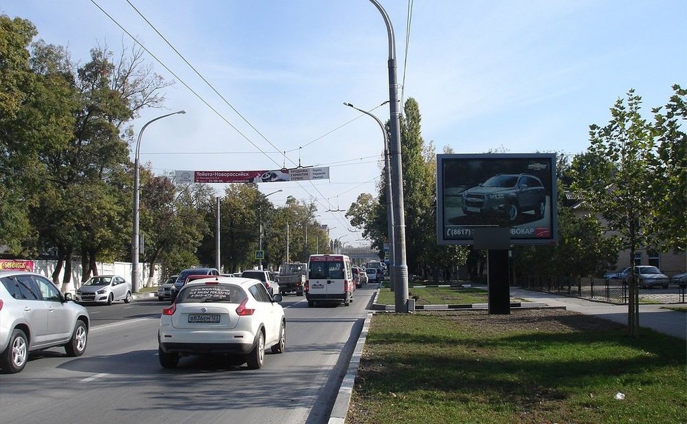 Фотография рекламного носителя, тип: Ситиборд 2.7x3.7, адрес: Анапское ш., д.54/7, Новороссийск, Краснодарский край, Россия. Сторона А1-А5 №713782