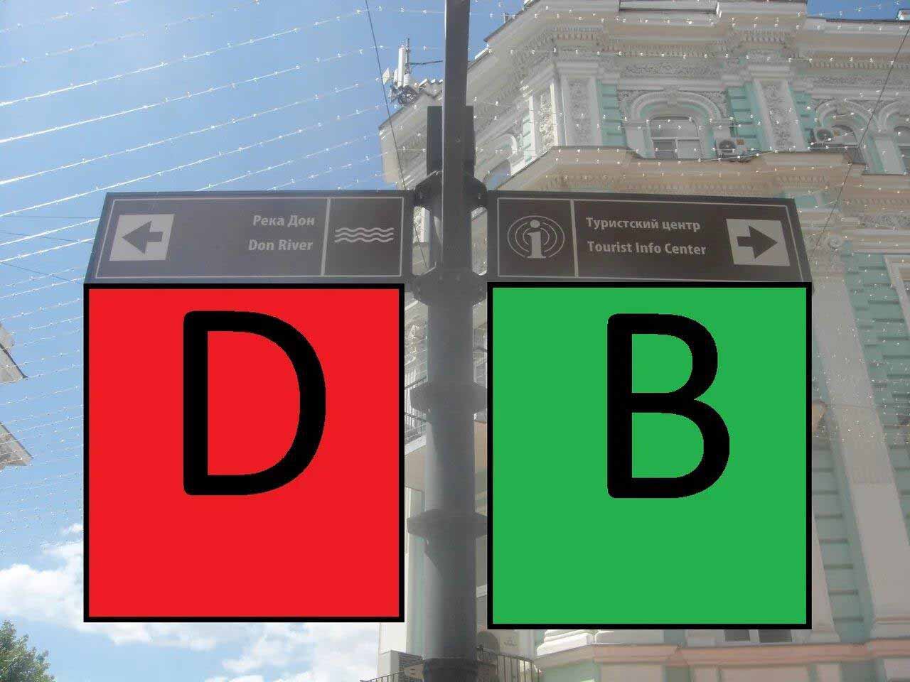 Фотография рекламного носителя, тип: Дорожный указатель, адрес: Соборный пер., д.24 X Серафимовича ул., Ростов-на-Дону, Ростовская область, Россия. Сторона Д2 №1087151