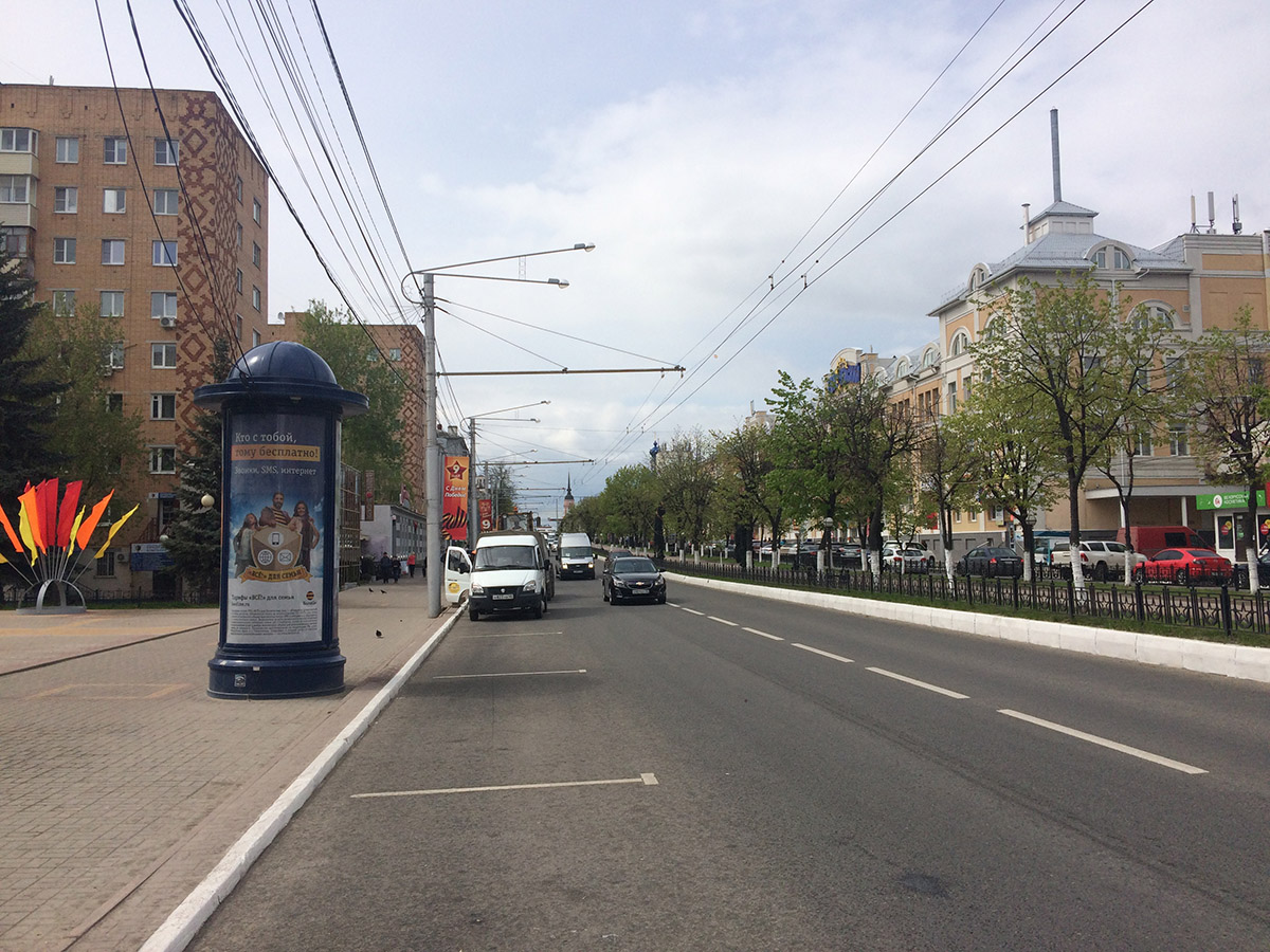 Фотография рекламного носителя, тип: Пиллар 3x1.4, адрес: Кирова ул., д.78, Калуга, Калужская область, Россия. Сторона В №1005696