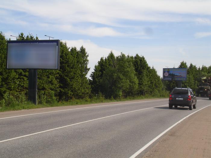 Фотография рекламного носителя, тип: Билборд 3x6, адрес: Приозерское ш., 49 800м, справа, Ленинградская область, Россия. Сторона Б №338838
