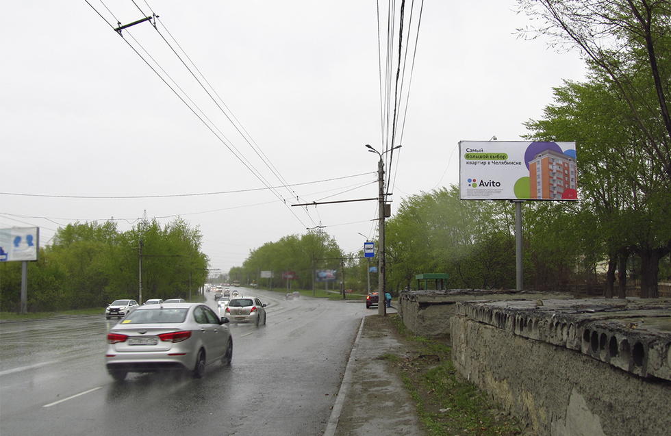 Фотография рекламного носителя, тип: Билборд 3x6, адрес: Блюхера ул., д.109, ост. АМЗ, Челябинск, Челябинская область, Россия. Сторона A №392224