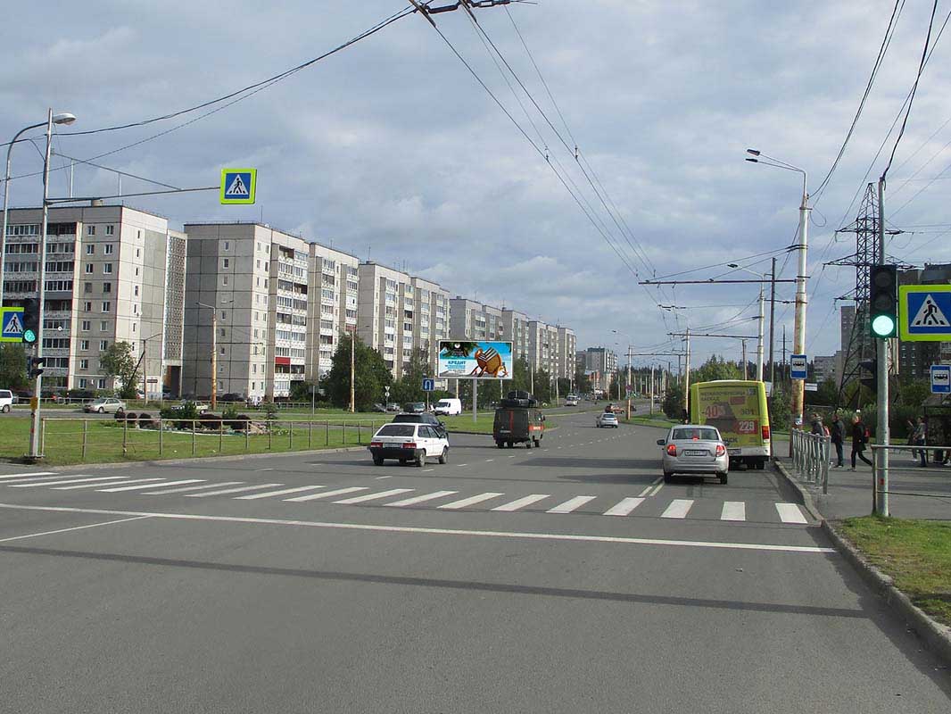 Фотография рекламного носителя, тип: Билборд 3x6, адрес: Лососинское ш., д.34, корп.1, Петрозаводск, Республика Карелия, Россия. Сторона А1 №848569