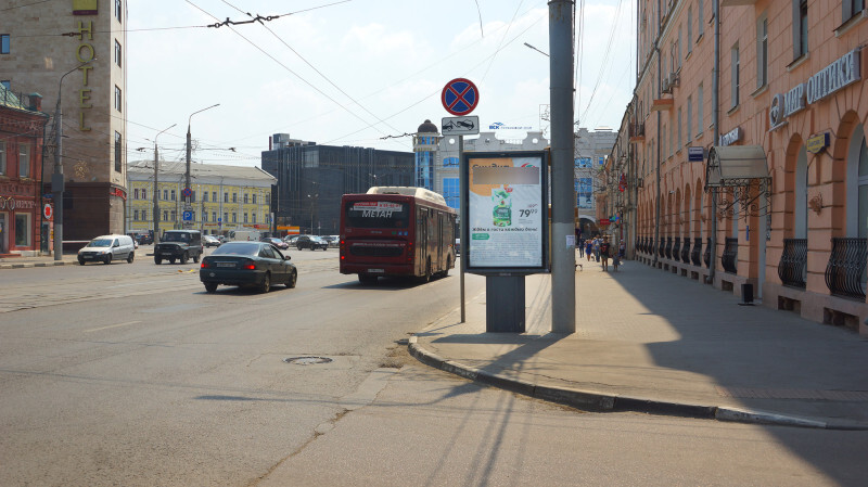 Фотография рекламного носителя, тип: Ситиформат 1.8x1.2, адрес: Советская ул., д.12 Х Революции ул., Тула, Тульская область, Россия. Сторона A1-A4 №805937