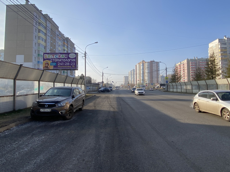 Фотография рекламного носителя, тип: Билборд 3x6, адрес: Мужества ул., д.21, Красноярск, Красноярский край, Россия. Сторона Б №758063