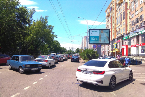 Фотография рекламного носителя, тип: Ситиборд 2.7x3.7, адрес: Атарбекова ул. Х Совхозная ул., Краснодар, Краснодарский край, Россия. Сторона A1-A5 №458254