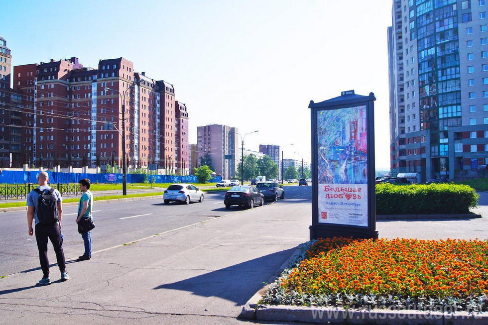 Фотография рекламного носителя, тип: Пиллар 3x1.4, адрес: Северный пр-т. Х Тореза пр-т., д.95, Санкт-Петербург, Россия. Сторона А №776092