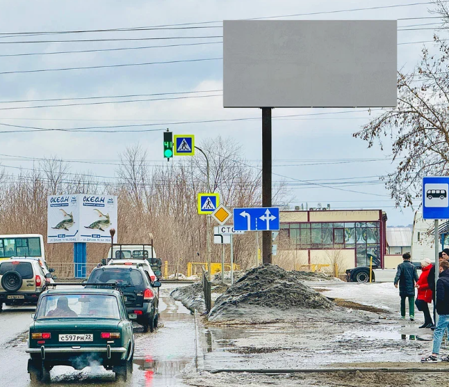 Фотография рекламного носителя, тип: Билборд 3x6, адрес: Трактовая ул., д.41 Х Дальняя ул., Алтайский край, Россия. Сторона А №1325918