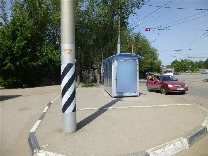 Фотография рекламного носителя, тип: Остановка 1.8x1.2, адрес: Буровая ул., ост. Московское ш., Саратов, Саратовская область, Россия. Сторона Б №747513