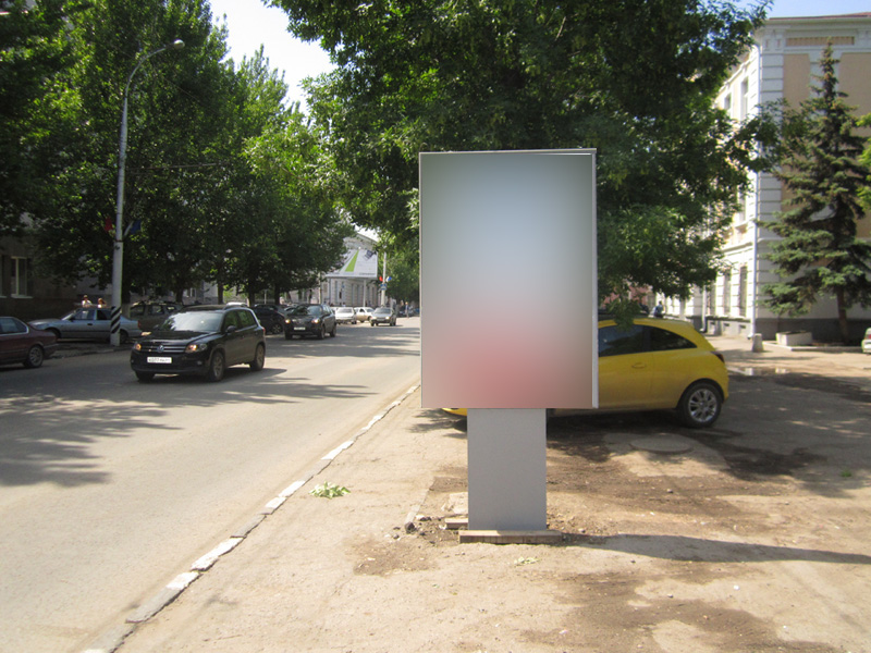 Фотография рекламного носителя, тип: Ситиформат 1.8x1.2, адрес: Московская ул. Х Пугачевская ул., Саратов, Саратовская область, Россия. Сторона A №418563