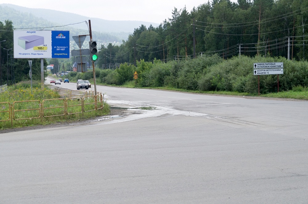 Фотография рекламного носителя, тип: Билборд 3x6, адрес: Объездная а/д Северной части города, пересечение с пр-та Октября, Миасс, Челябинская область, Россия. Сторона Б №1057200