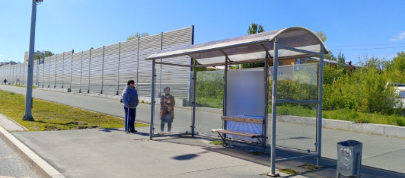 Фотография рекламного носителя, тип: Остановка 1.8x1.2, адрес: Московское ш., 18 000м, Самара, Самарская область, Россия. Сторона В1 №1080070