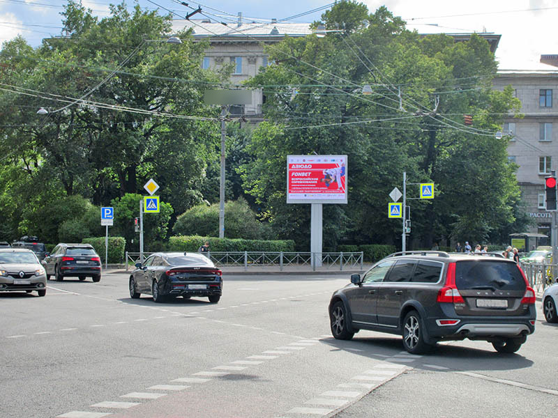 Фотография рекламного носителя, тип: Ситиборд 2.7x3.7, адрес: Левашовский пр-т., д.2 Х Чкаловский пр-т., Санкт-Петербург, Россия. Сторона A1-A10 №704407