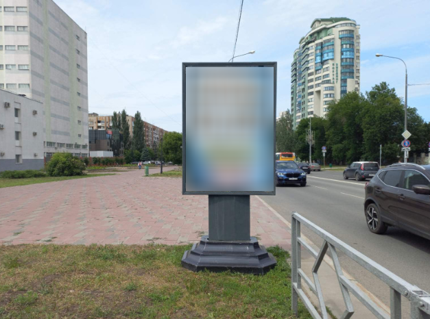 Фотография рекламного носителя, тип: Пилон, адрес: Осипенко ул. Х Мичурина ул., д. 58А, поз.2, Самара, Самарская область, Россия. Сторона В №1080562