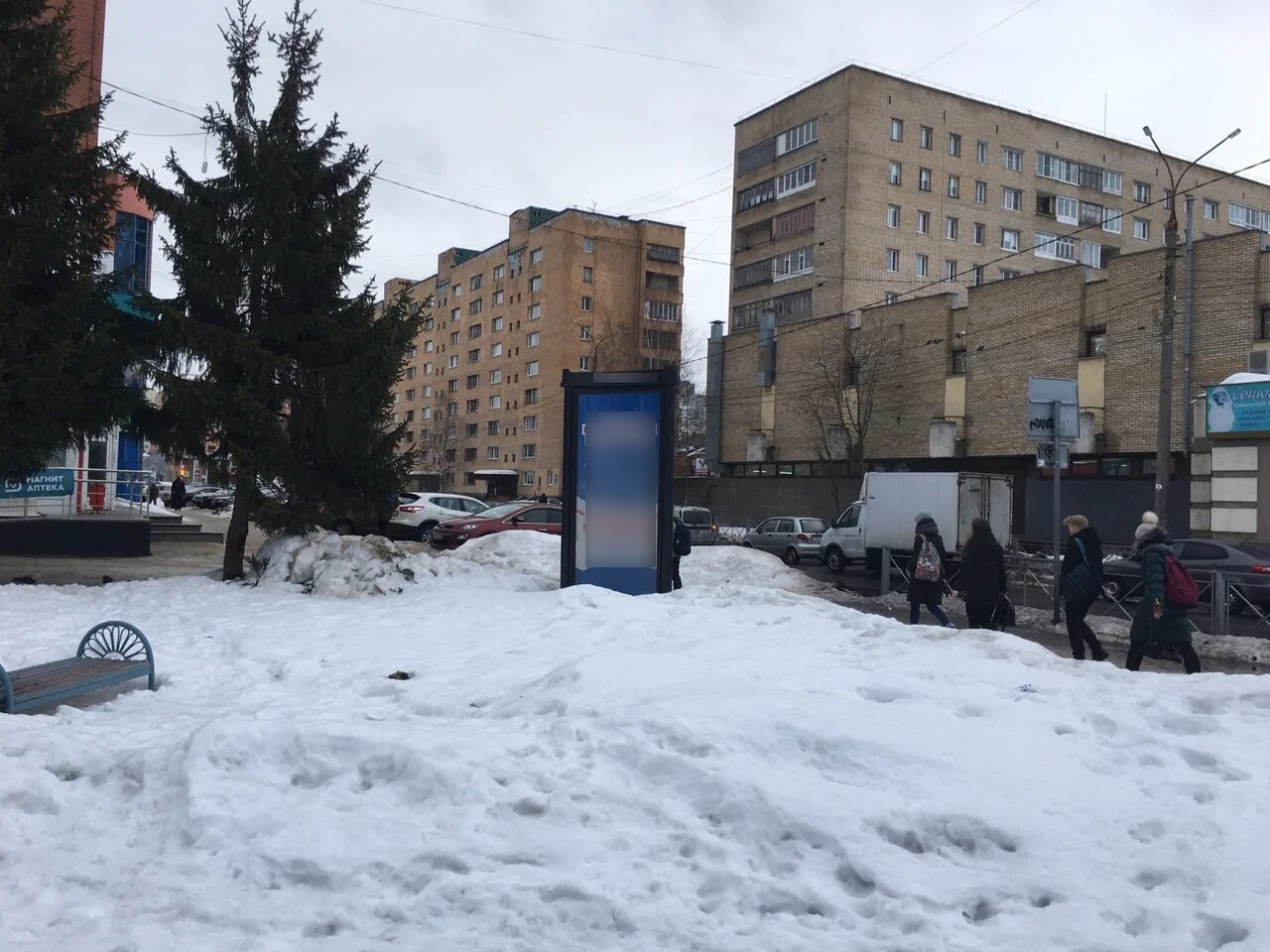 Фотография рекламного носителя, тип: Пиллар 3x1.4, адрес: Троицкий пр-т., д.106, Архангельск, Архангельская область, Россия. Сторона С №766057