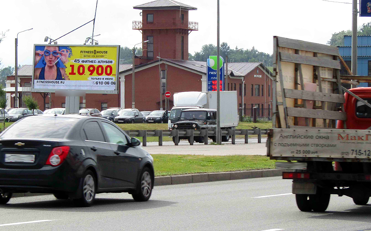 Фотография рекламного носителя, тип: Билборд 3x6, адрес: Пулковское ш., д.53, корп.2, Санкт-Петербург, Россия. Сторона B №794388