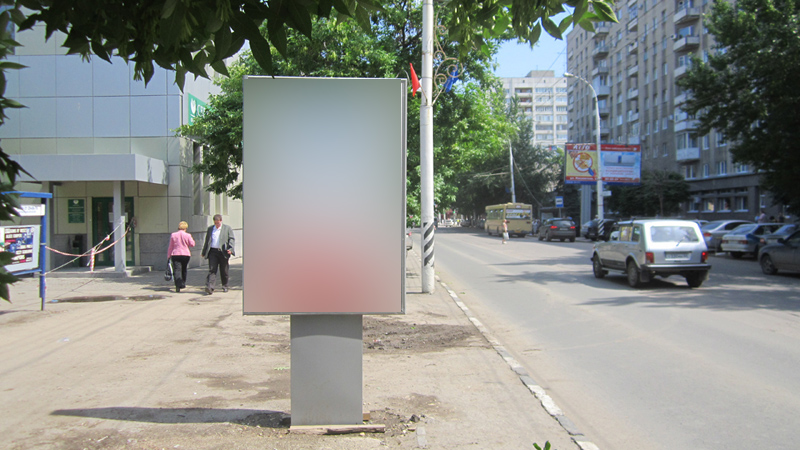 Фотография рекламного носителя, тип: Ситиформат 1.8x1.2, адрес: Московская ул. Х Пугачевская ул., Саратов, Саратовская область, Россия. Сторона B №418564