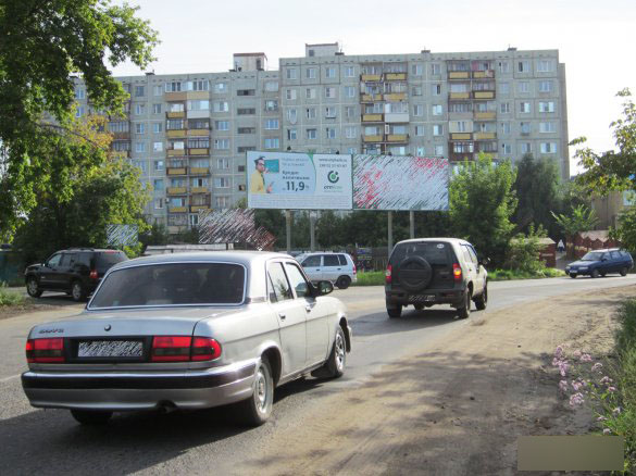Фотография рекламного носителя, тип: Билборд 3x6, адрес: Бульварная ул. Х Куйбышева ул., д.149, Омск, Омская область, Россия. Сторона А №419426