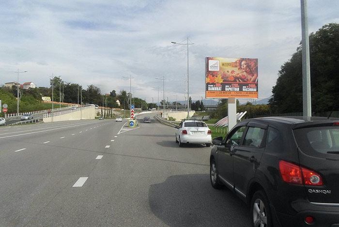 Фотография рекламного носителя, тип: Билборд 3x4, адрес: Имеретинская низменность, выезд из Олимпийского парка, Сочи, Краснодарский край, Россия. Сторона А №742738