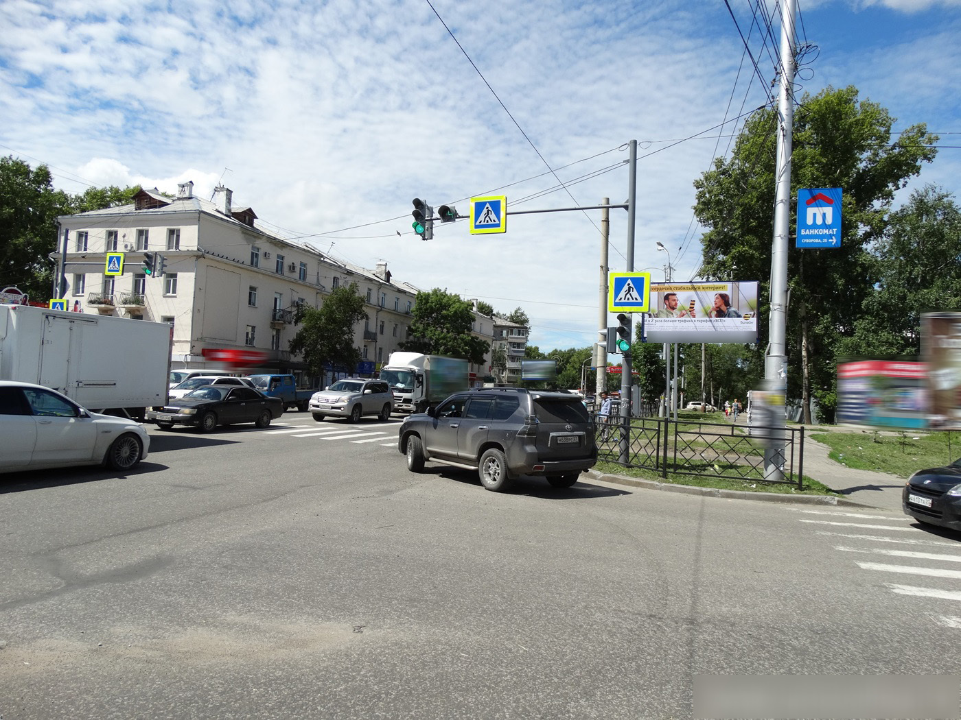 Фотография рекламного носителя, тип: Билборд 3x6, адрес: Суворова ул., д.15, Хабаровск, Хабаровский край, Россия. Сторона А №328146