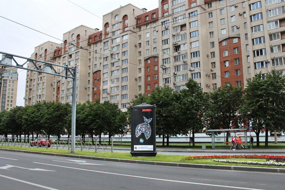 Фотография рекламного носителя, тип: Пиллар 3x1.4, адрес: Нахимова ул., д.11 Х Малый В.О. пр-т., Санкт-Петербург, Россия. Сторона С №706998