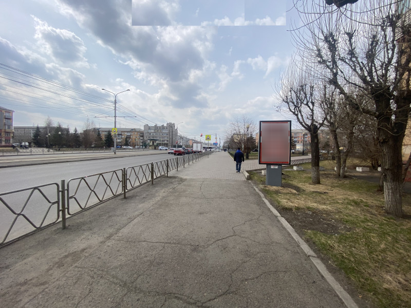 Фотография рекламного носителя, тип: Ситиформат 1.8x1.2, адрес: Красноярский рабочий пр-т., д.84, поз.2, Красноярск, Красноярский край, Россия. Сторона А №780390