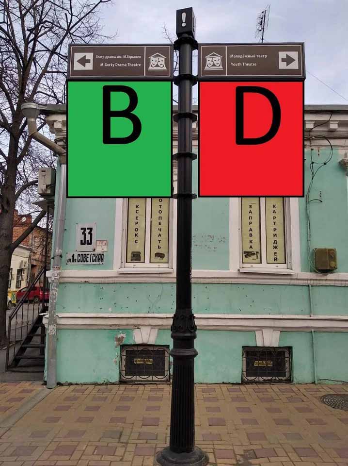 Фотография рекламного носителя, тип: Дорожный указатель, адрес: Советская ул. X 10-я линия ул., Ростов-на-Дону, Ростовская область, Россия. Сторона Д1 №1087163