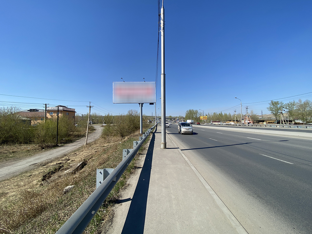 Фотография рекламного носителя, тип: Билборд 3x6, адрес: Енисейский тракт, 85м Х Северное ш., Красноярск, Красноярский край, Россия. Сторона B №977983