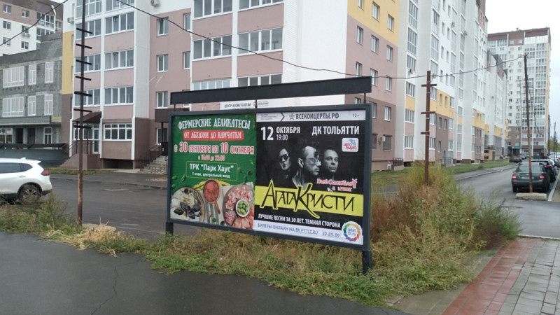Фотография рекламного носителя, тип: Афиша 1.75x1.8, адрес: Спортивная ул., остановка "ТЦ Вега", Тольятти, Самарская область, Россия. Сторона A1 №1094068