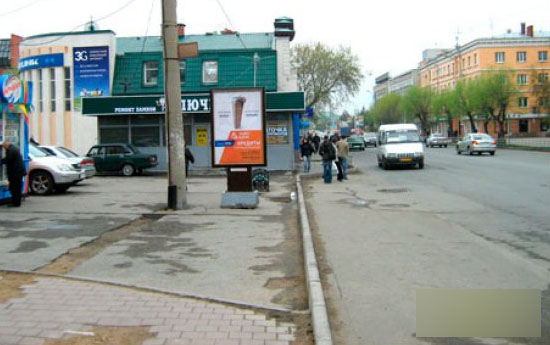 Фотография рекламного носителя, тип: Ситиформат 1.8x1.2, адрес: Герцена ул., д.16, Омск, Омская область, Россия. Сторона Б №420907