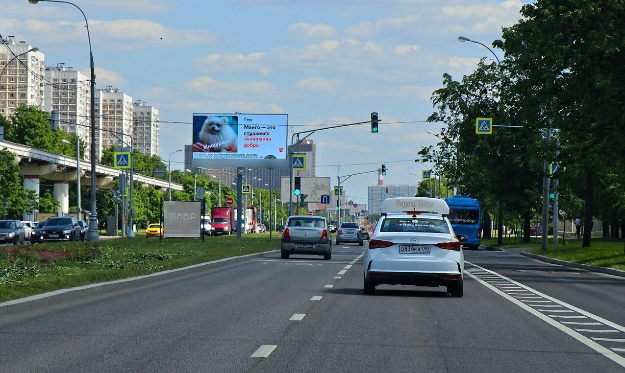 Фотография рекламного носителя, тип: Билборд 3x6, адрес: Королева Академика ул., д.12-19, Москва, Россия. Сторона Ah1-Аh4 №883042