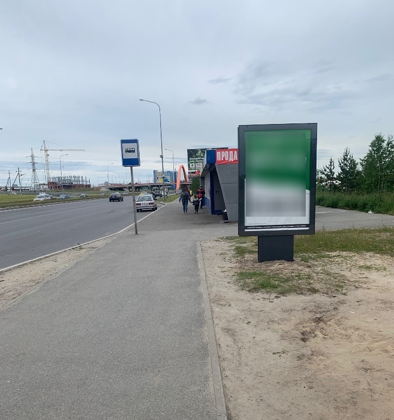 Фотография рекламного носителя, тип: Ситиформат 1.8x1.2, адрес: Тюменский тракт, д.1, поз.4, Сургут, Ханты-Мансийский автономный округ – Югра, Россия. Сторона А №960230