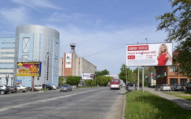 Фотография рекламного носителя, тип: Билборд 3x6, адрес: Волочаевская ул., д.82, Хабаровск, Хабаровский край, Россия. Сторона А №797177