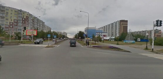 Фотография рекламного носителя, тип: Билборд 3x6, адрес: Ленина ул. Х Нефтяников пр-т., Нягань, Ханты-Мансийский автономный округ – Югра, Россия. Сторона Б №853841