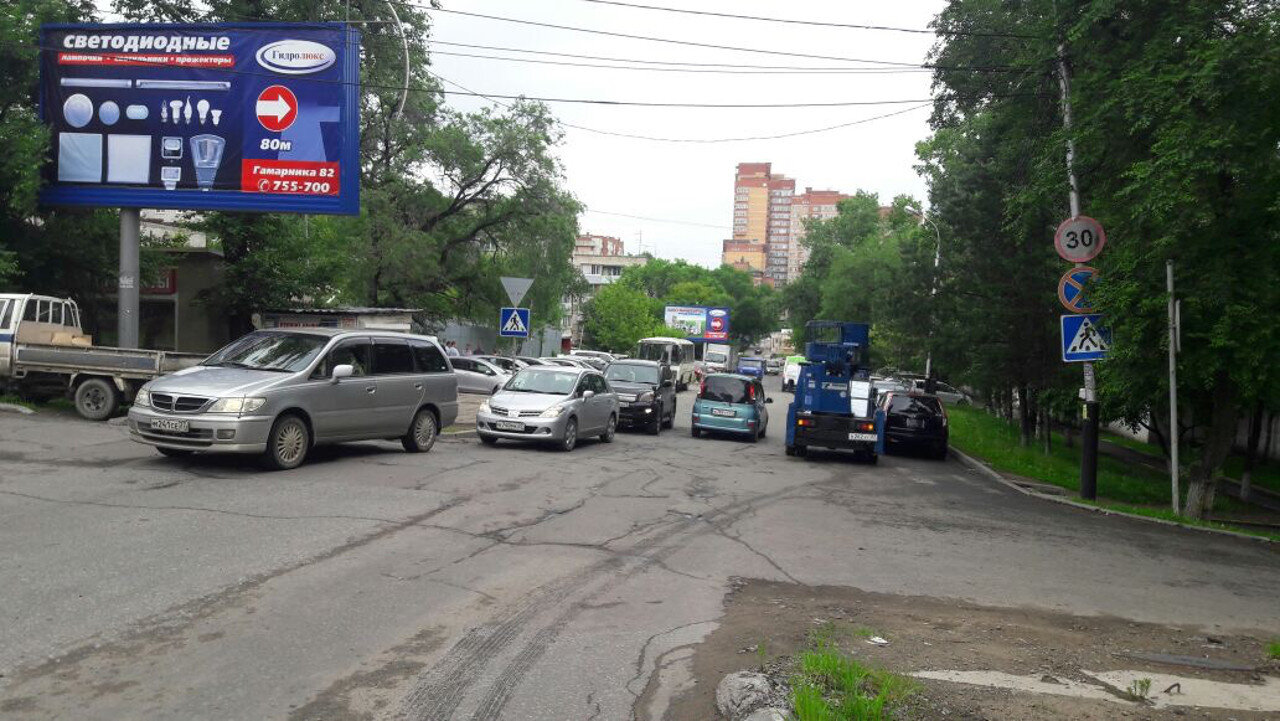 Фотография рекламного носителя, тип: Билборд 3x6, адрес: Гамарника ул. Х Постышева ул., Хабаровск, Хабаровский край, Россия. Сторона Б №971329