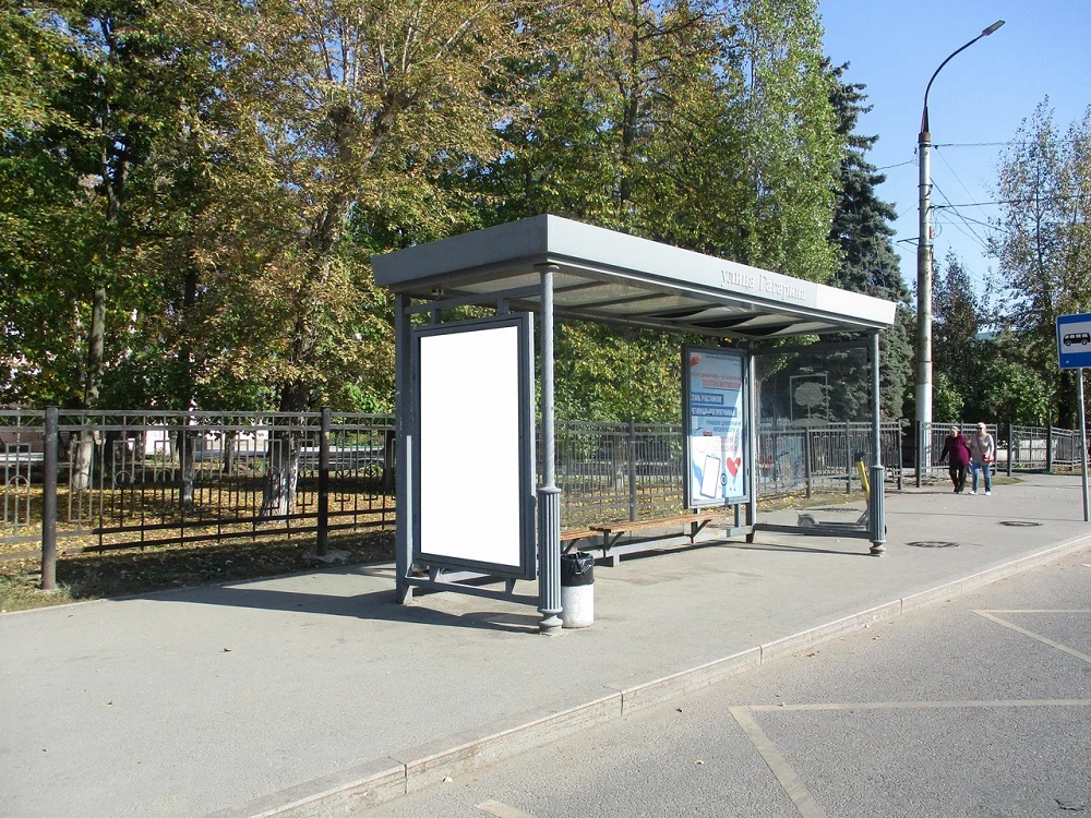 Фотография рекламного носителя, тип: Остановка 1.8x1.2, адрес: Гагарина ул., ост."ул. Гагарина", Липецк, Липецкая область, Россия. Сторона Б №1056520