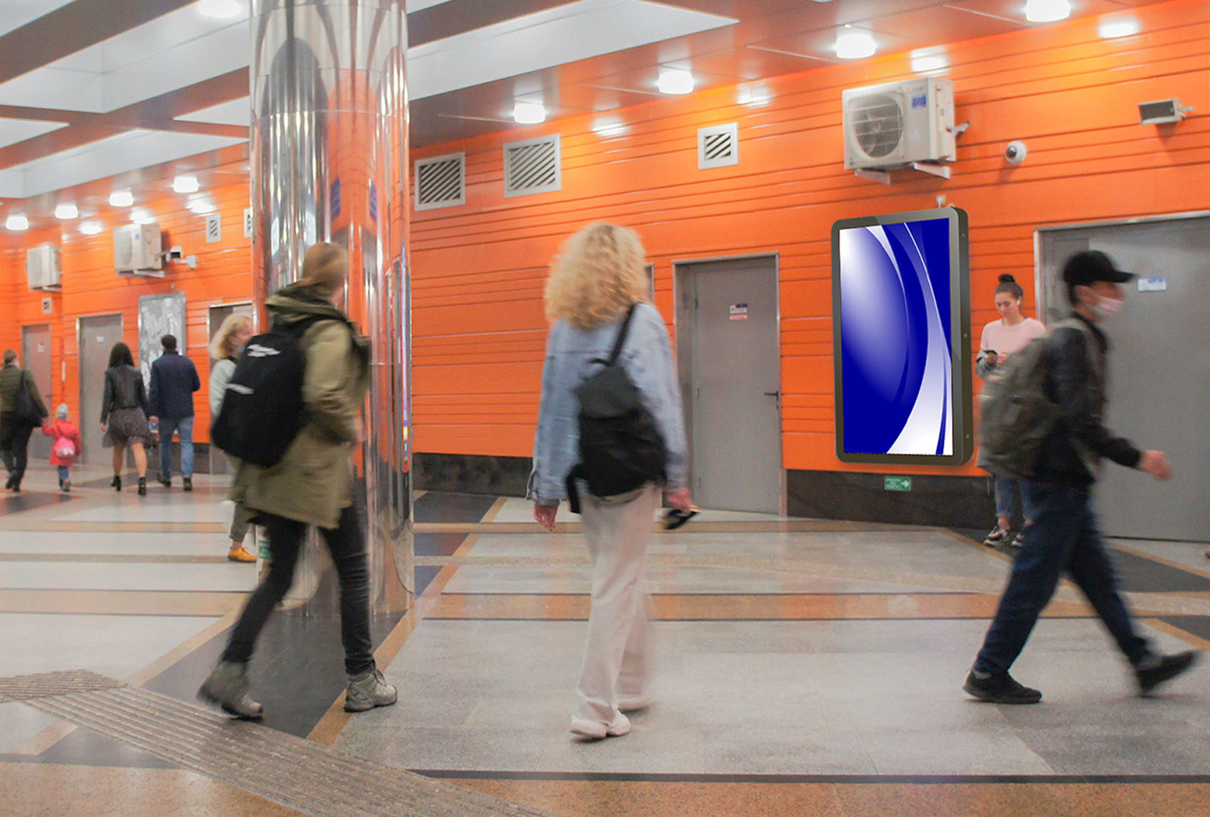 Фотография рекламного носителя, тип: Видеоэкран, адрес: Станция метро «Беговая», линия Невско-Василеостровская, Санкт-Петербург, Россия. Сторона/вариант А1 №1061523