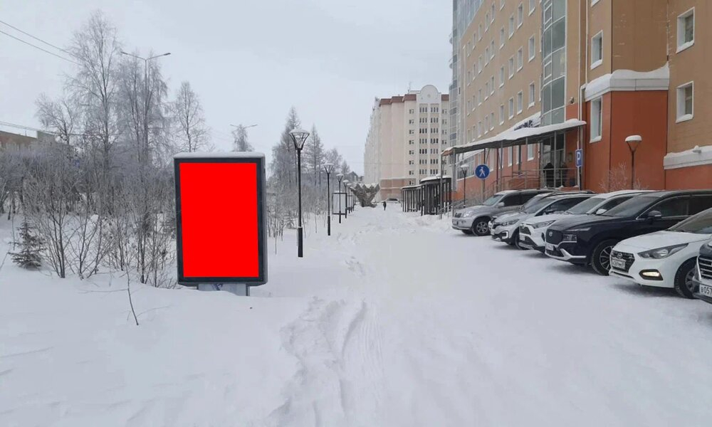 Фотография рекламного носителя, тип: Остановка 1.8x1.2, адрес: Республики ул., д.73, поз.3, Салехард, Ямало-Ненецкий автономный округ, Россия. Сторона Б1-Б6 №1075680