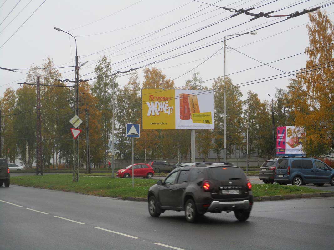 Фотография рекламного носителя, тип: Билборд 3x6, адрес: Московская ул., д.1, Петрозаводск, Республика Карелия, Россия. Сторона A №848457