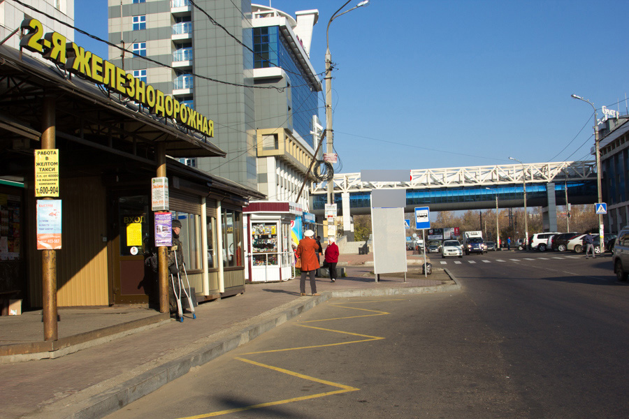 Фотография рекламного носителя, тип: Нестандартный ситиформат, адрес: 2-я Железнодорожная ул. Х Касьянова ул., Иркутск, Иркутская область, Россия. Сторона Б №509531