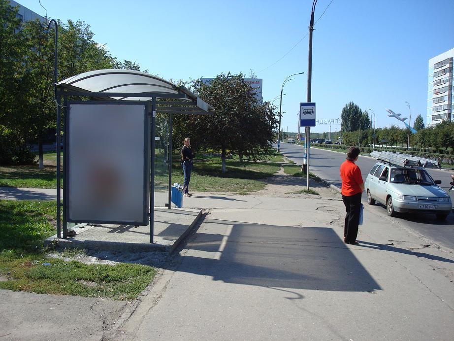 Фотография рекламного носителя, тип: Остановка, адрес: Ленинского Комсомола пр-т., д.53, Ульяновск, Ульяновская область, Россия. Сторона Б №1027924