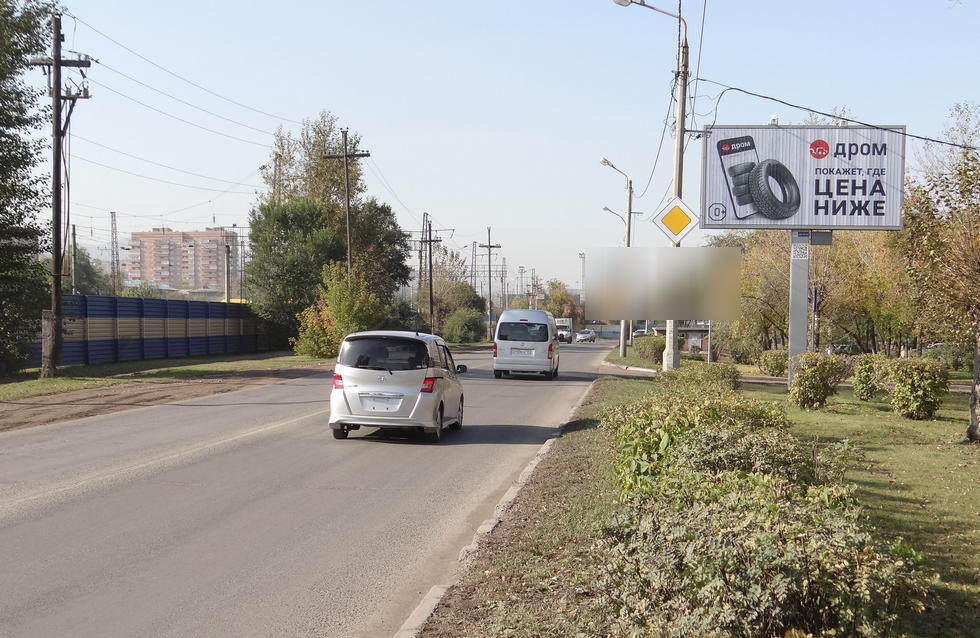 Фотография рекламного носителя, тип: Билборд 3x6, адрес: Семафорная ул., д.189а, Красноярск, Красноярский край, Россия. Сторона A1-A3 №534686