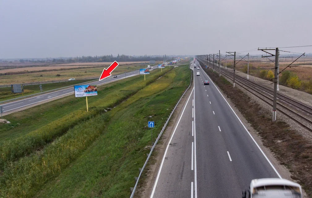 Фотография рекламного носителя, тип: Билборд 3x6, адрес: Краснодар-Новороссийск а/д., 19 297м, Краснодар, Краснодарский край, Россия. Сторона Б №477985