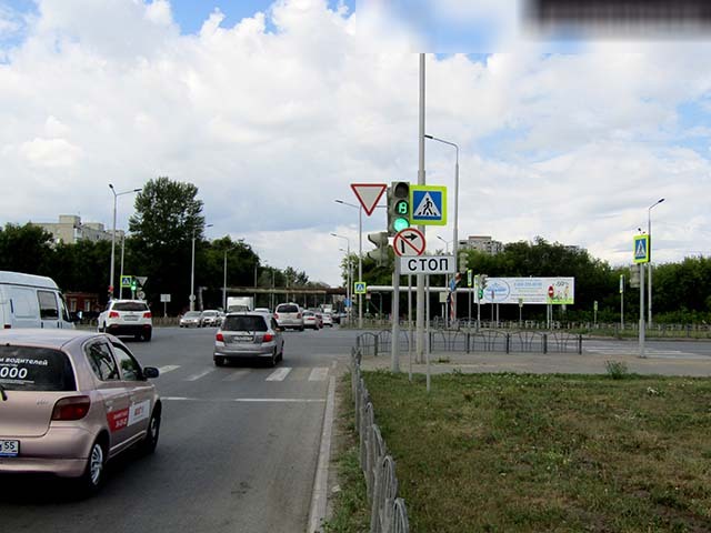 Фотография рекламного носителя, тип: Суперсайт 3x12, адрес: Заозерная ул., д.27, корп.1, Омск, Омская область, Россия. Сторона А №820462