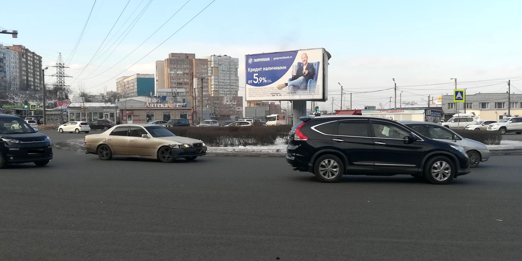 Фотография рекламного носителя, тип: Билборд 3x6, адрес: 3-я Рабочая ул., кольцо, Владивосток, Приморский край, Россия. Сторона А3 №767175