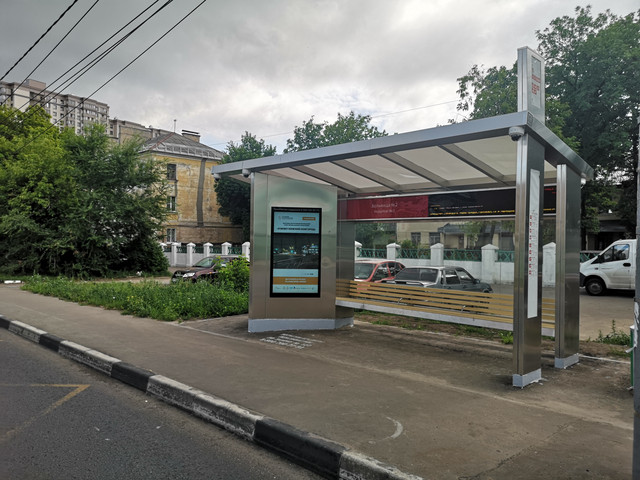 Фотография рекламного носителя, тип: Остановка, адрес: Июльских дней ул., ост. Больница №2, поз.2, Нижний Новгород, Нижегородская область, Россия. Сторона A1-А10 №872122