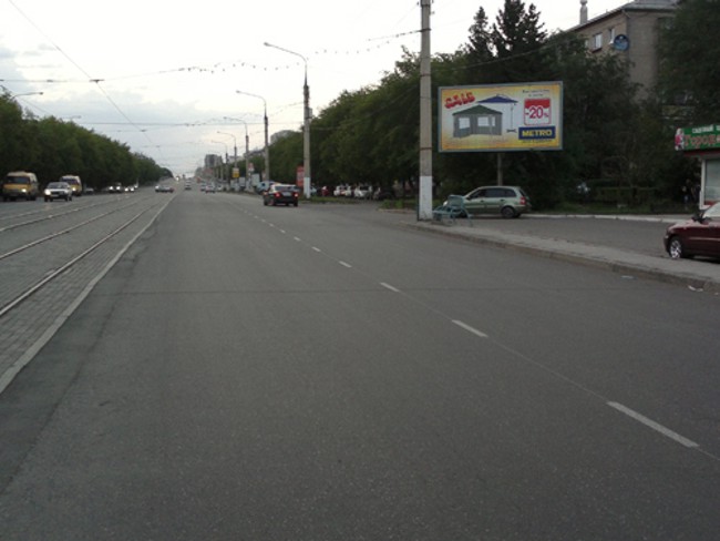 Фотография рекламного носителя, тип: Билборд 3x6, адрес: Карла Маркса пр-т., д.105, Магнитогорск, Челябинская область, Россия. Сторона А1-А3 №485173