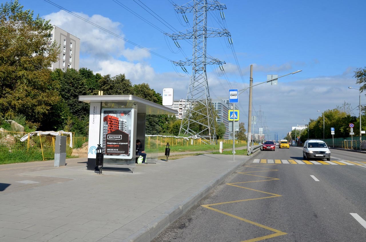 Фотография рекламного носителя, тип: Остановка 1.8x1.2, адрес: Серебрякова пр-зд., д.3, Москва, Россия. Сторона Б №933892